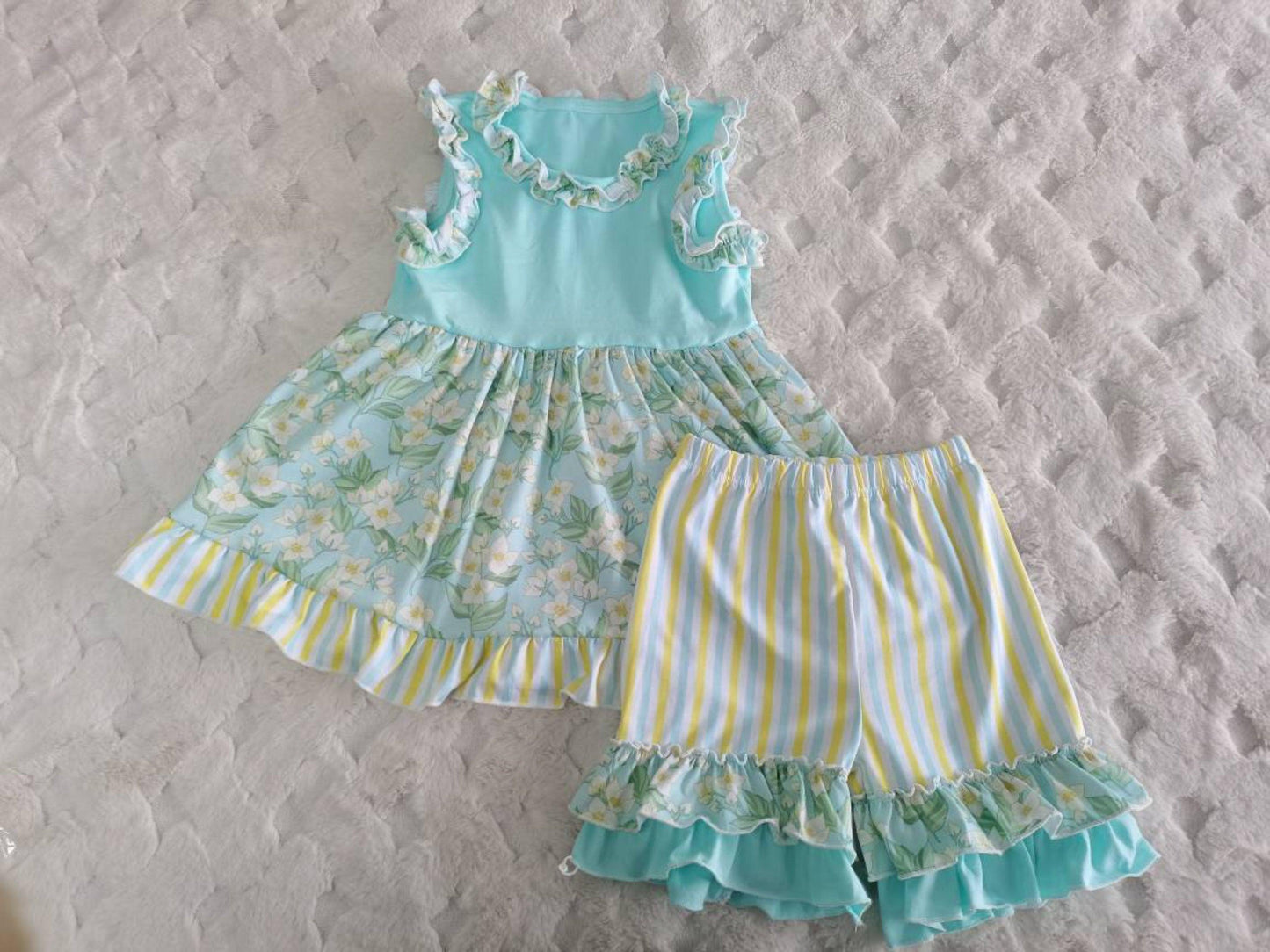 LILIANNA - Teal 2-Piece Girls Set - Lele & Co