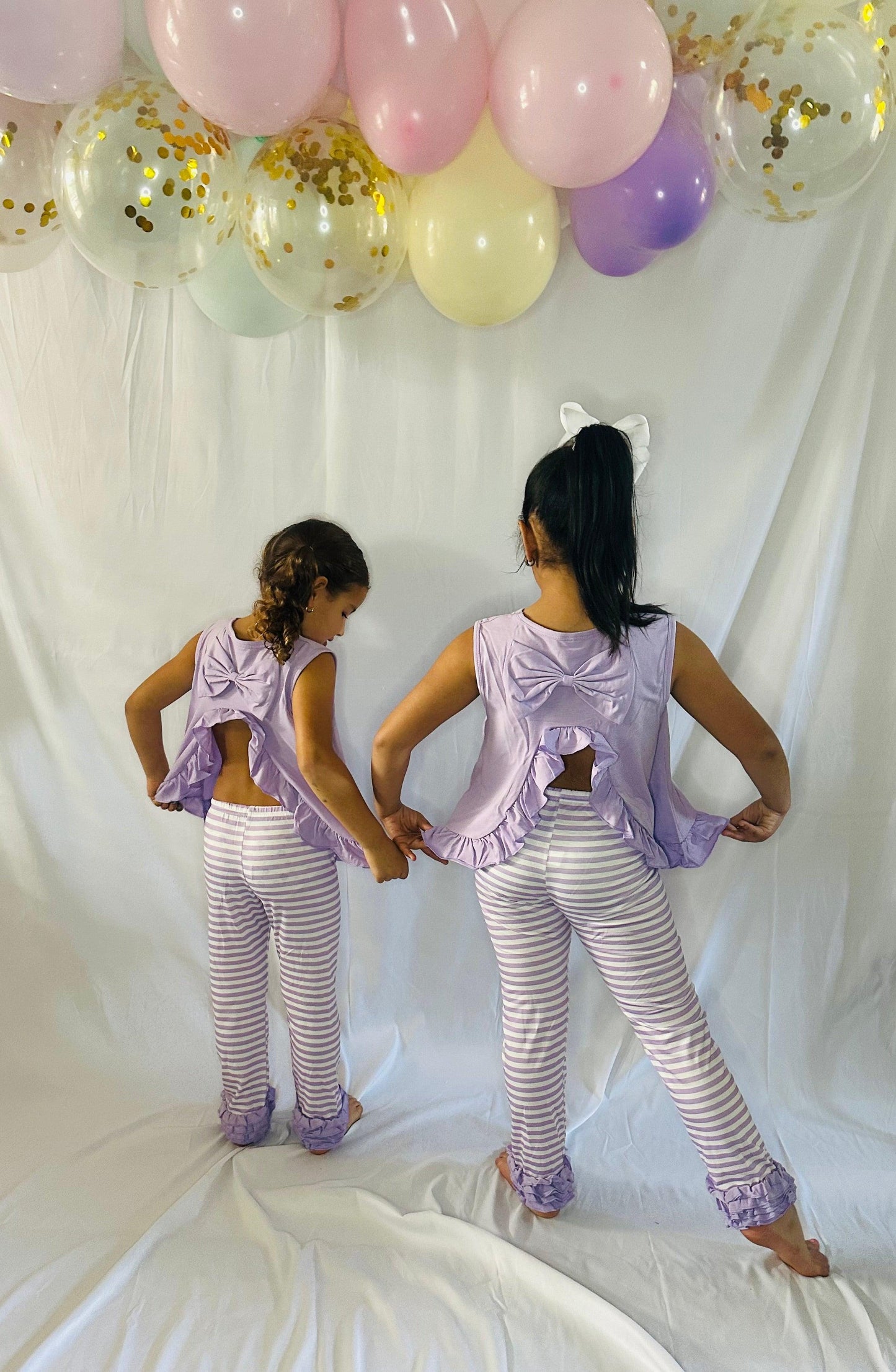 BIANCA - Girls Sleeveless Ruffle Top with Pants - Lele & Co