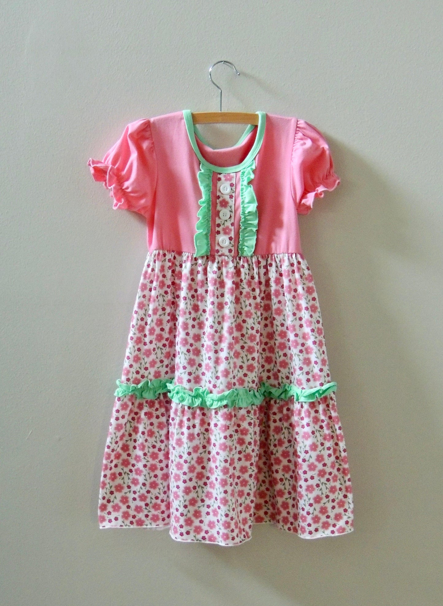 CASSIE - Pink Floral Girl Dress - Lele & Co