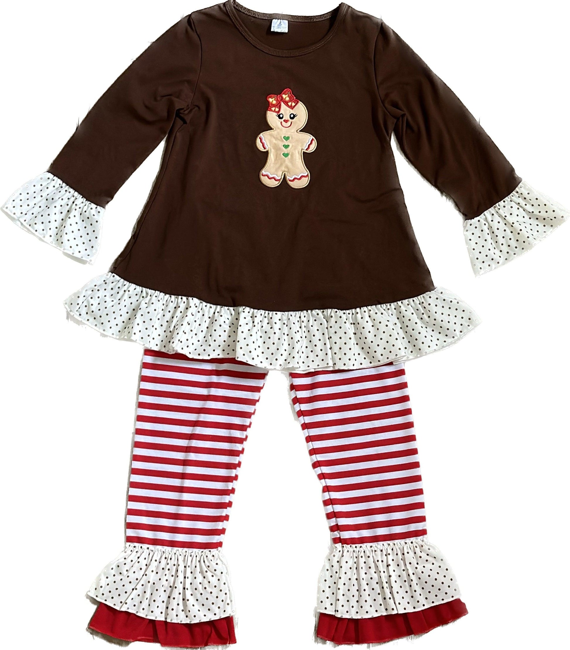 Girls Holiday Gingerbread Outfit - Lele & Co