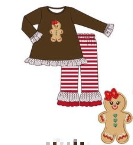 Girls Holiday Gingerbread Outfit - Lele & Co