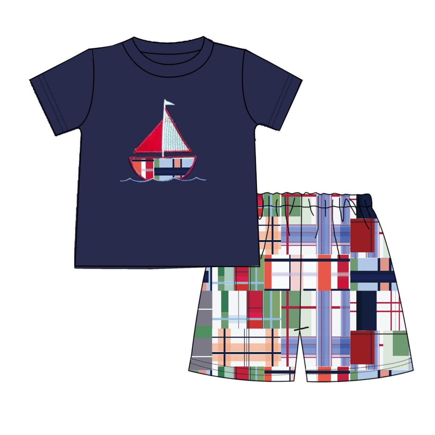 HANSEN - Sail Boat Boys Short Set - Lele & Co