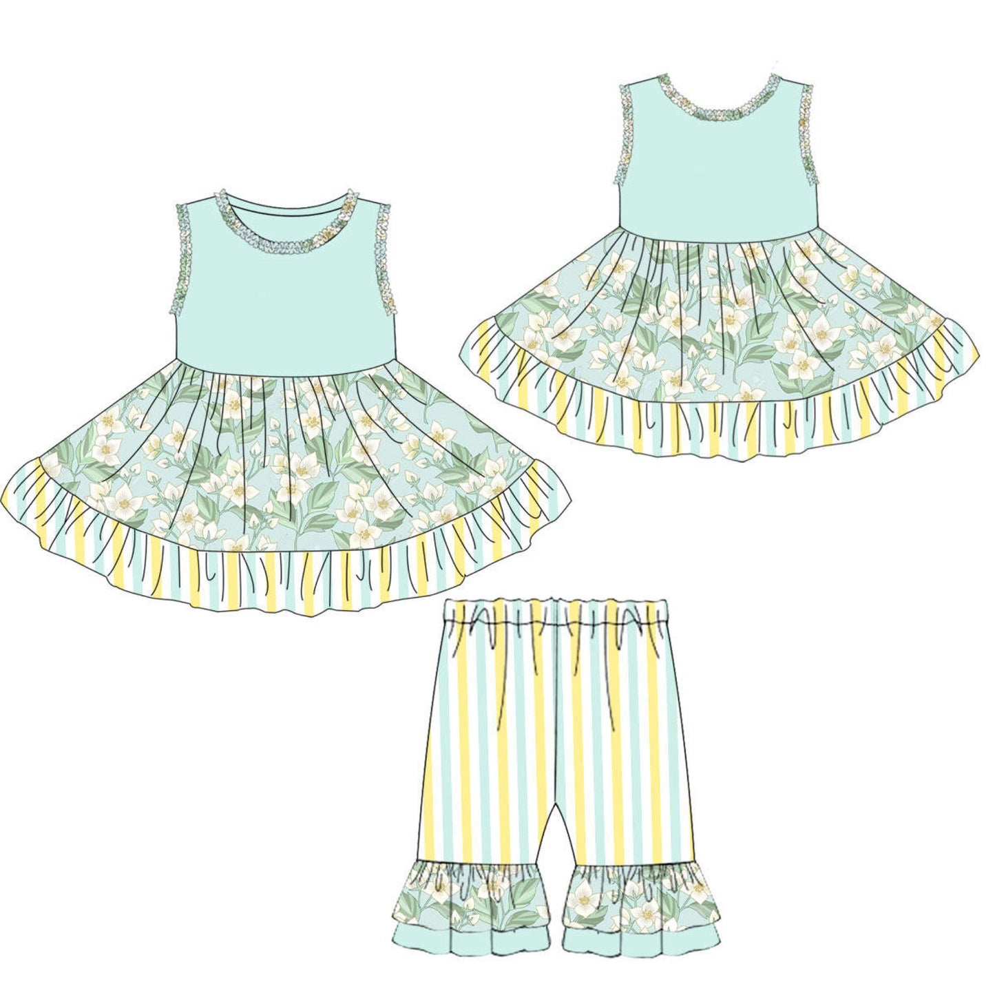 LILIANNA - Teal 2-Piece Girls Set - Lele & Co