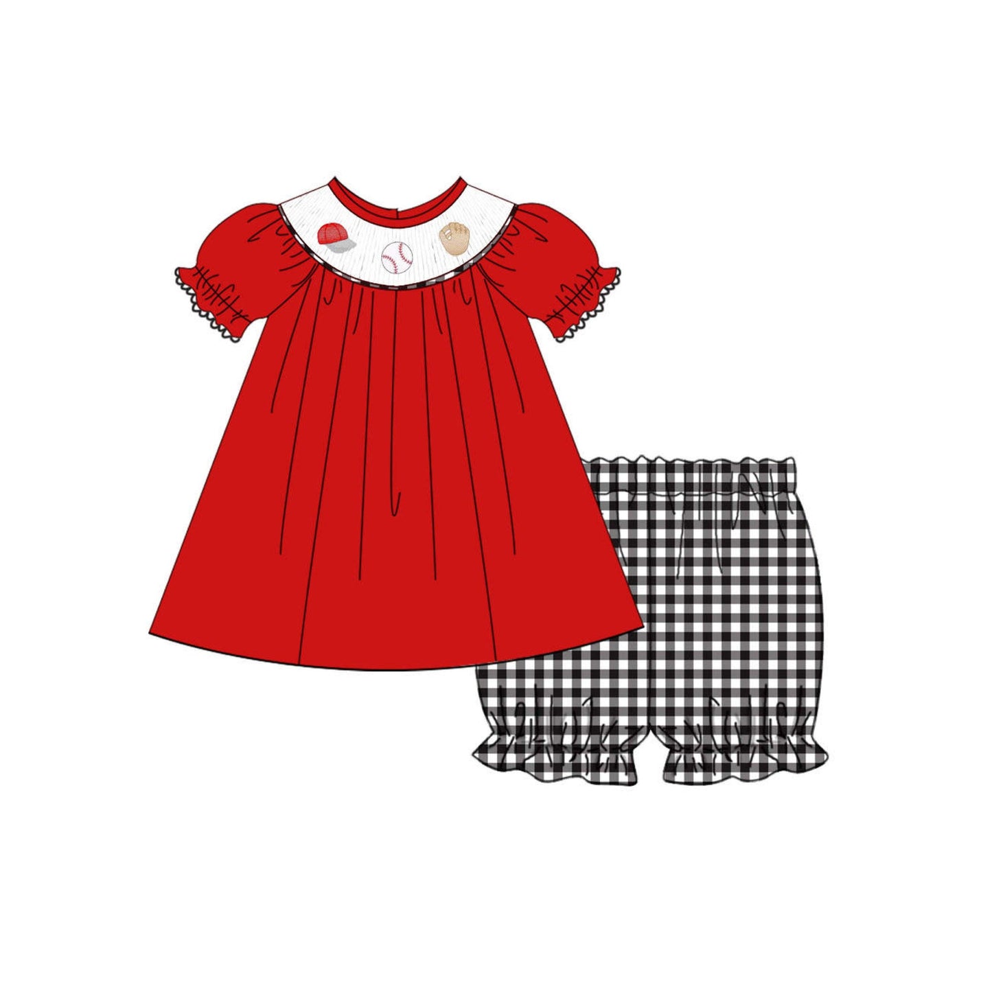 RUTH - Baseball Matching Girls Set - Lele & Co