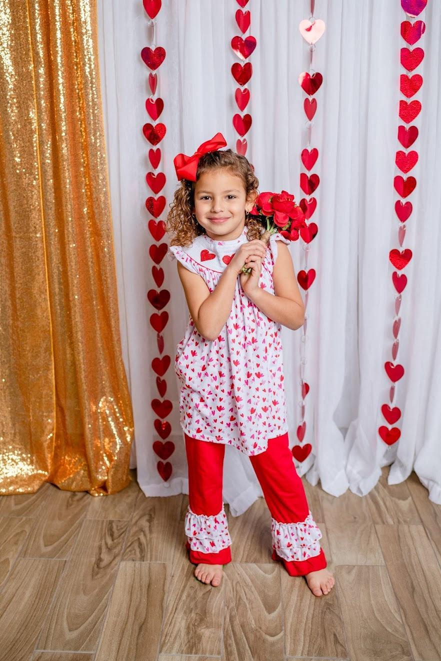 VALENTINA - Hearts Smock 2-Piece Set - Lele & Co