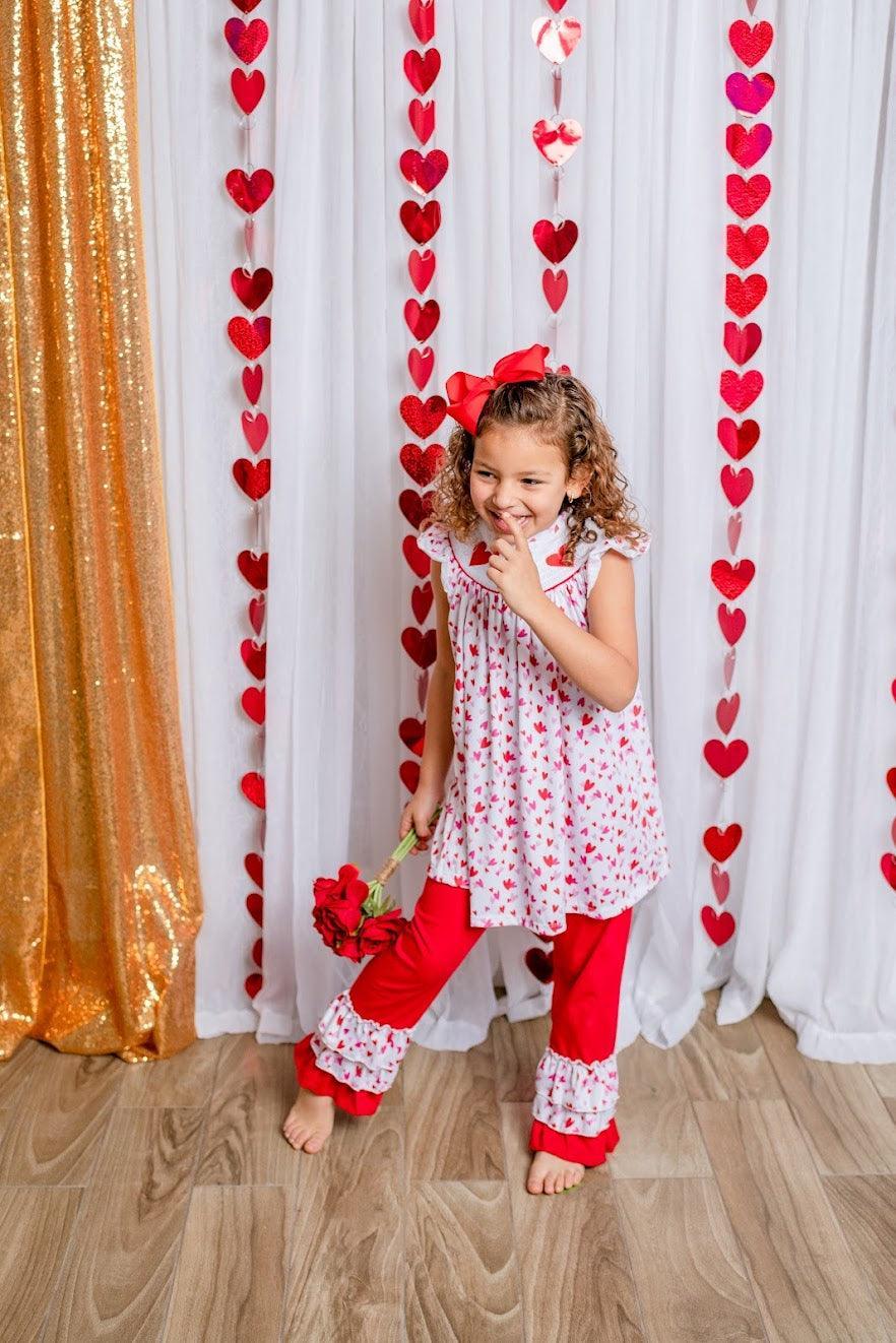 VALENTINA - Hearts Smock 2-Piece Set - Lele & Co