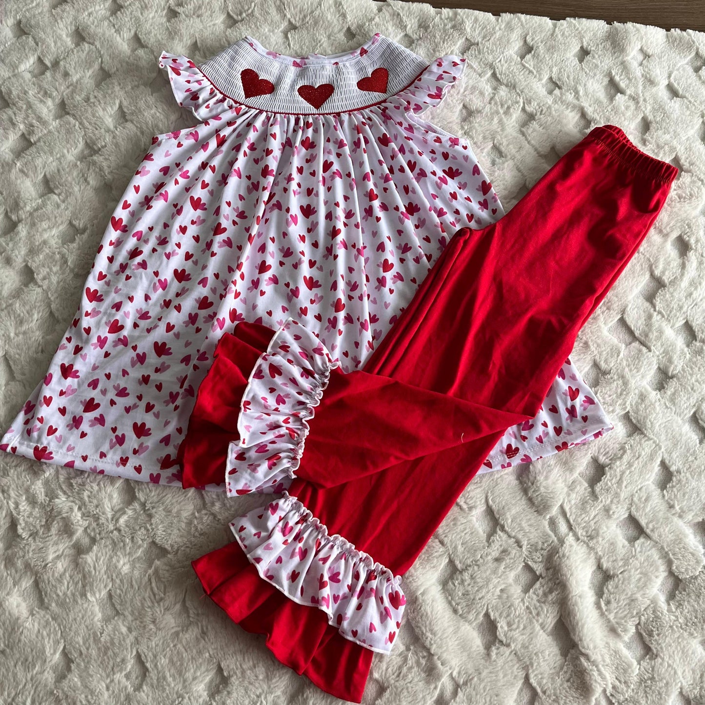 VALENTINA - Hearts Smock 2-Piece Set - Lele & Co