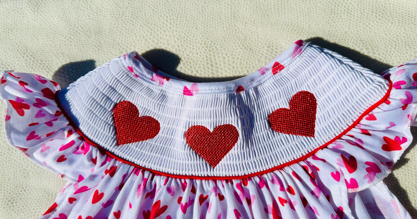 VALENTINA - Hearts Smock 2-Piece Set - Lele & Co